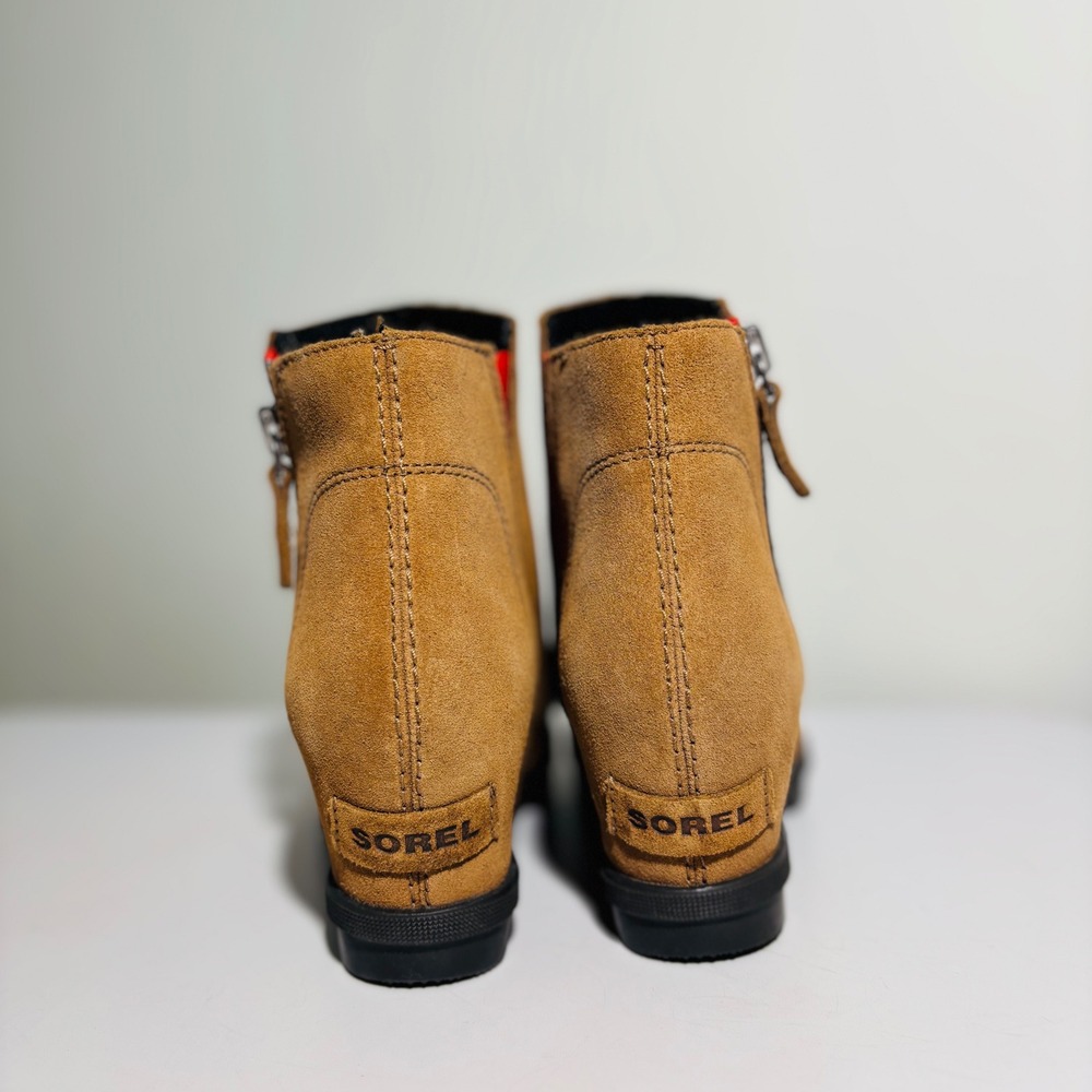 Sorel Joan Of Arctic Suede Hidden Wedge II Zip‎ Ash Brown Women's Size 5 - Picture 3 of 8